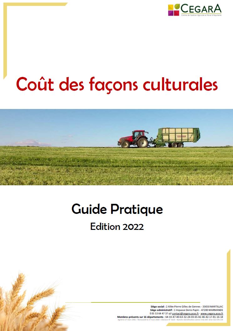 Coût des façons culturales 2022