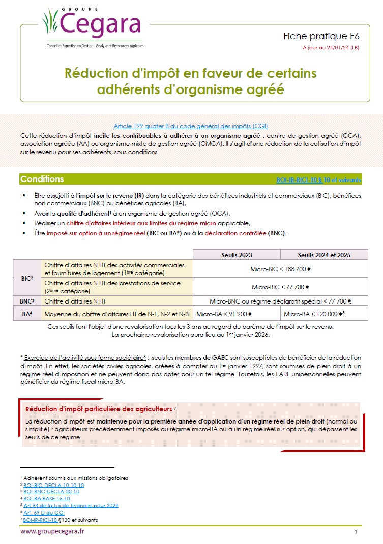 Réduction d'impôt en faveur de certains adhérents d'organismes agrées