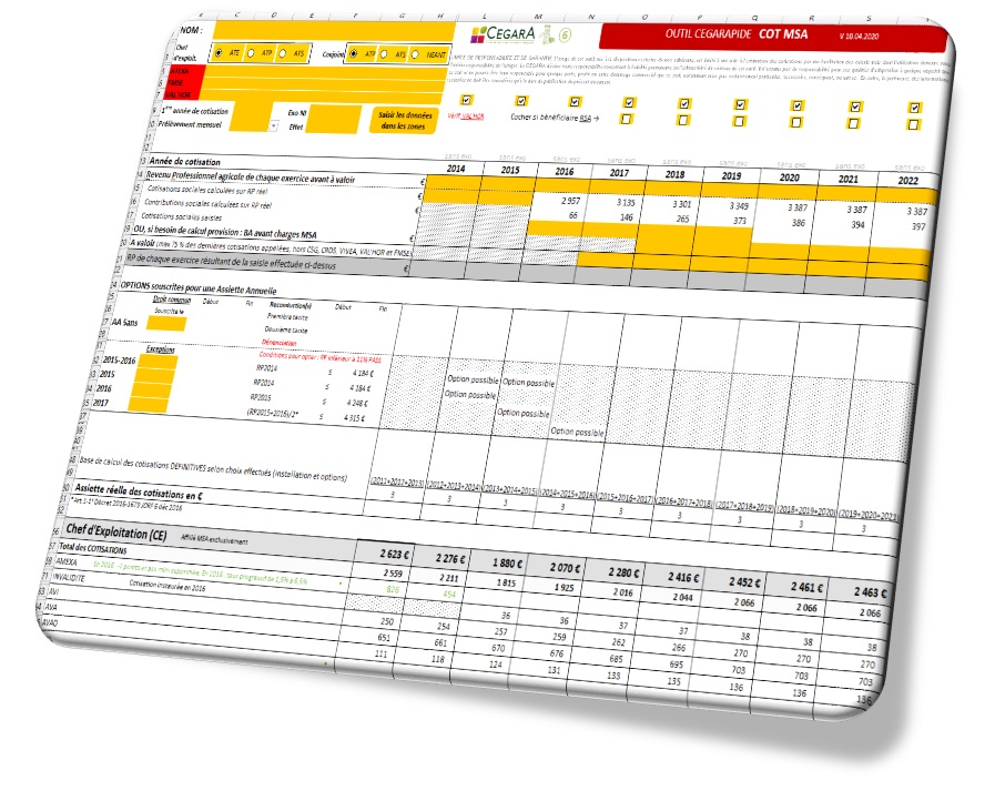 Outil 06 Calcul cotisations MSA