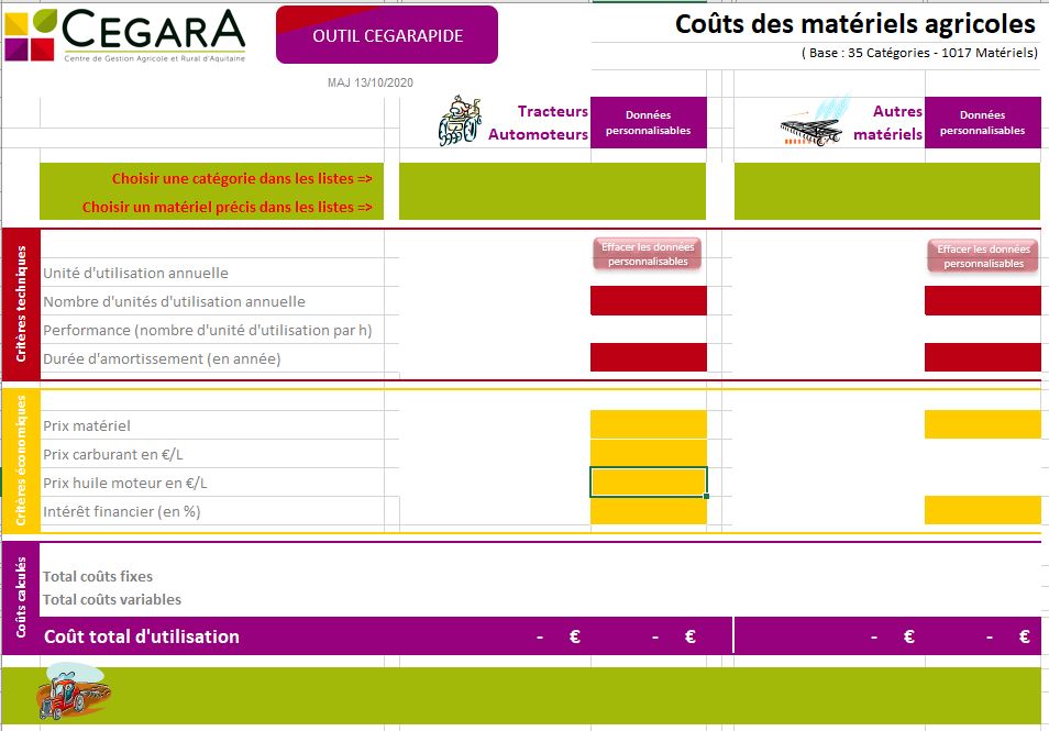 Outil 05 calcul coût matériels agricoles 2022